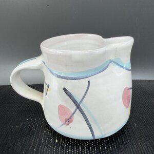 Vintage Hand Made Italian Art Pottery Small Pitcher Jug Creamer Artist Signed